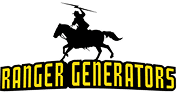 Silhouette of horse rider above company name.